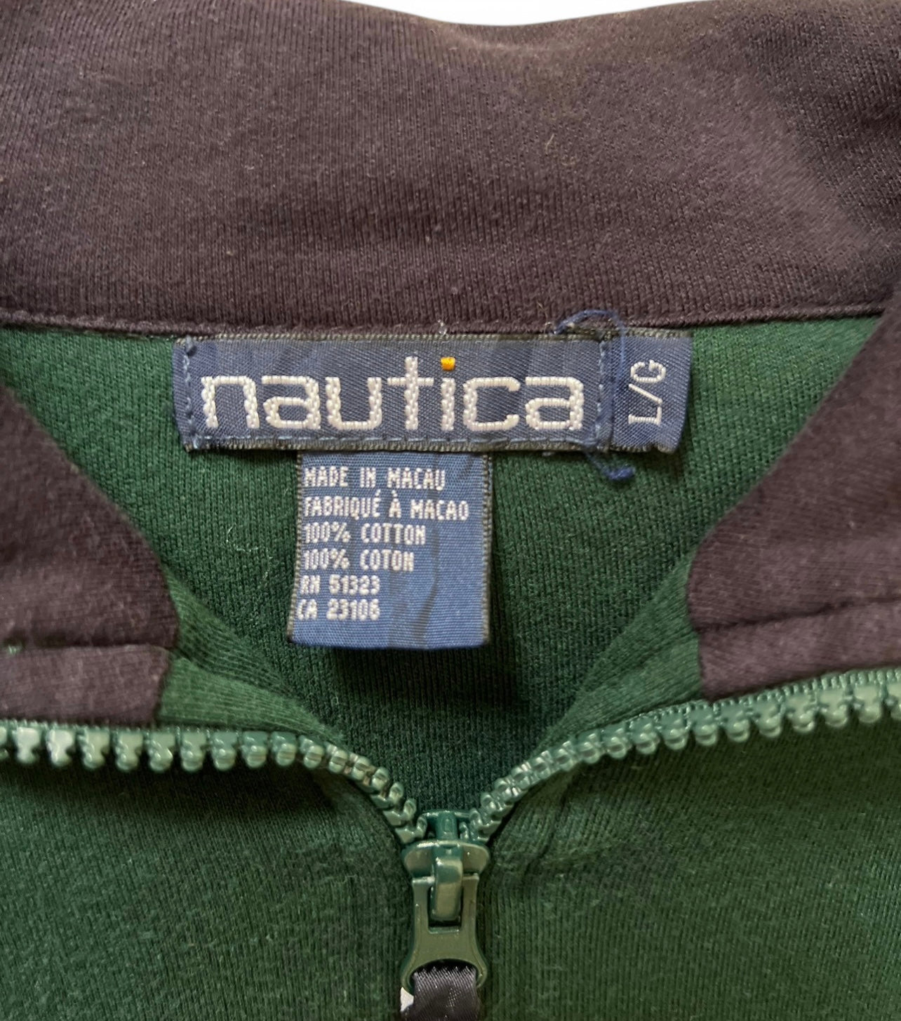 Nautica Quarter Zip Up Sweatshirt - L