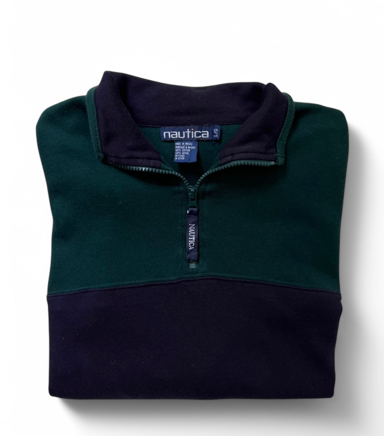 Nautica Quarter Zip Up Sweatshirt - L